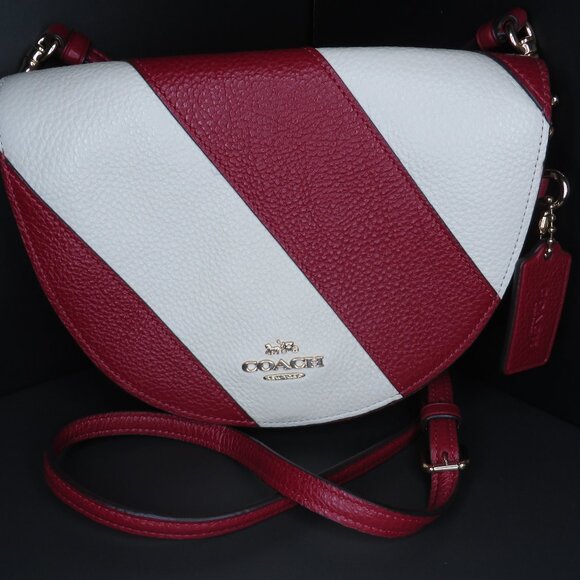 Coach Handbags - Coach Light Piercing Ellen Red Chalk Candy Cane Mini Crossbody Bag